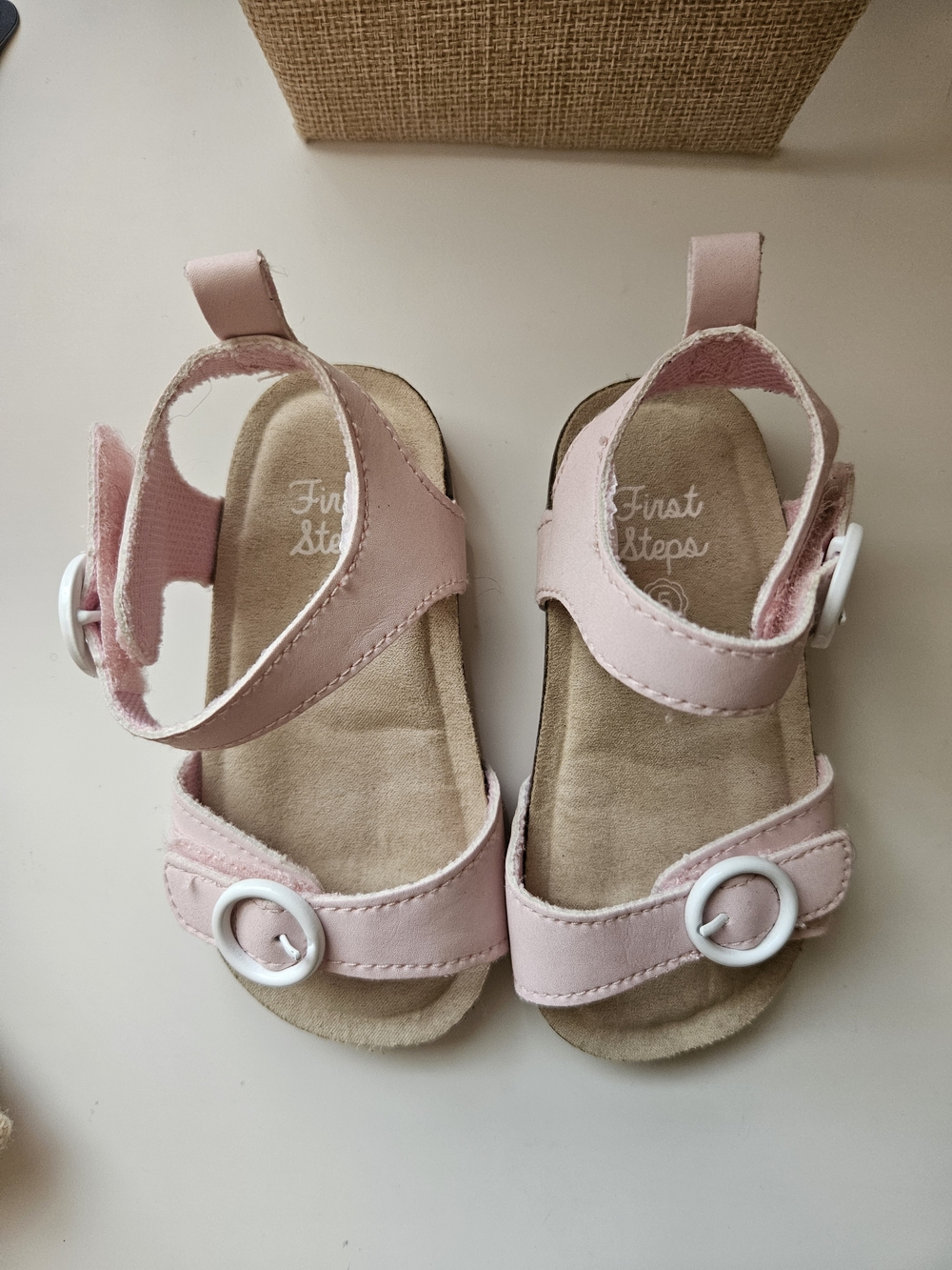 First Steps Pink Toddler Sandals with Adjustable Straps